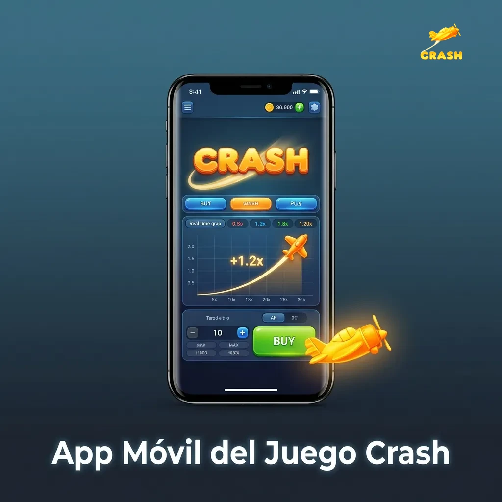 Mobile app screenshot showing Crash game interface on smartphone with betting options and gameplay controls