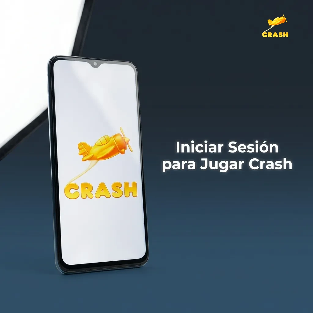 Login screen showing steps to access Crash game: enter credentials, select method, confirm, and navigate to game lobby.