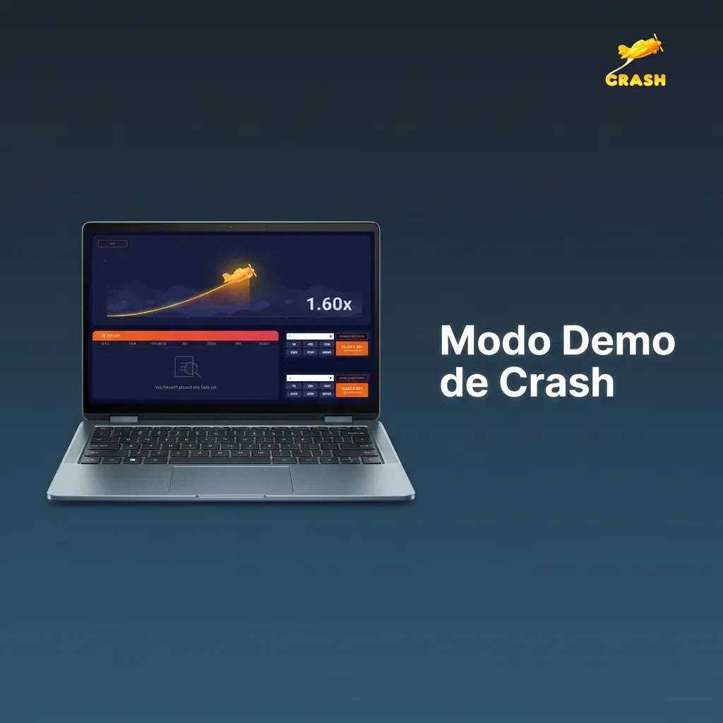 Pantalla del modo demo de Crash mostrando interfaz de juego con multiplicadores y controles sin dinero real