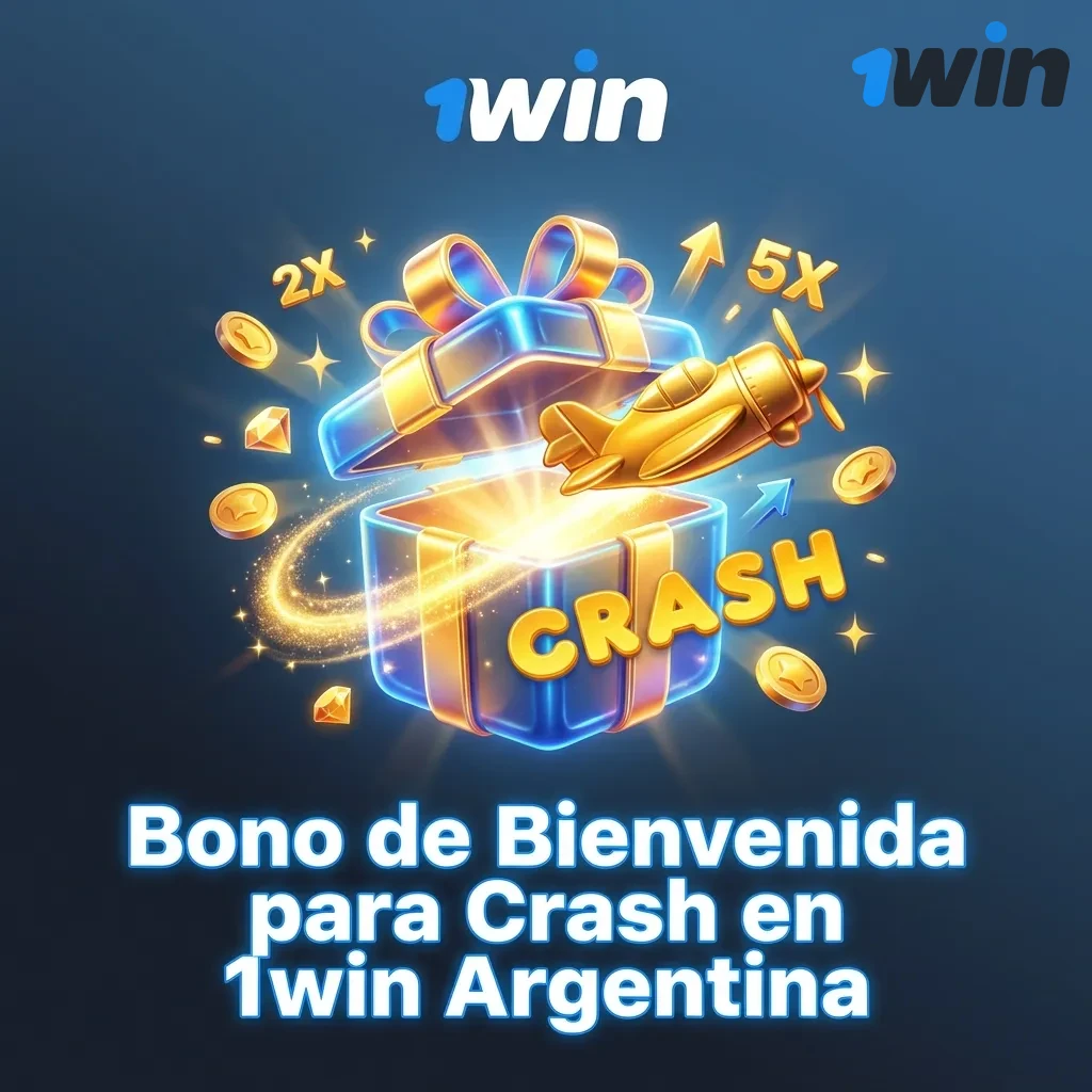 1win Argentina welcome bonus for Crash game showing +100% first deposit bonus up to $520.45 with registration steps